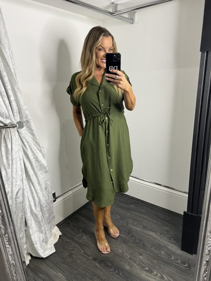 Shirt Dress With Drawstring Detail - Image 3