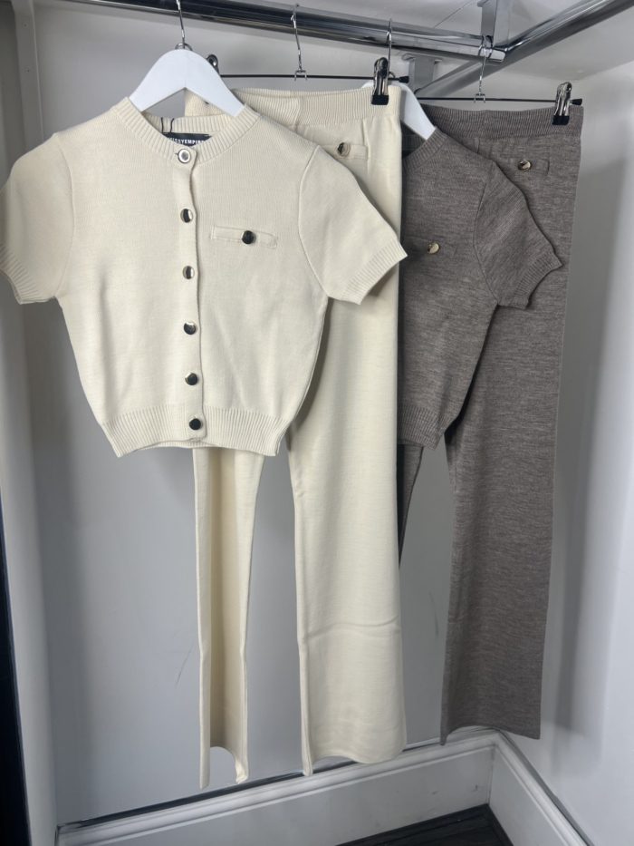 Short Sleeve Gold Button Detail Co-ord - Image 3
