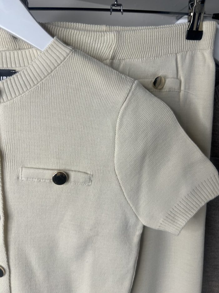 Short Sleeve Gold Button Detail Co-ord - Image 4