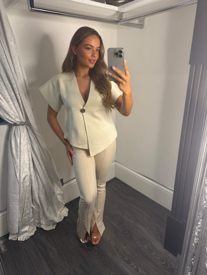 One Button Jumper With Asymmetric Hem