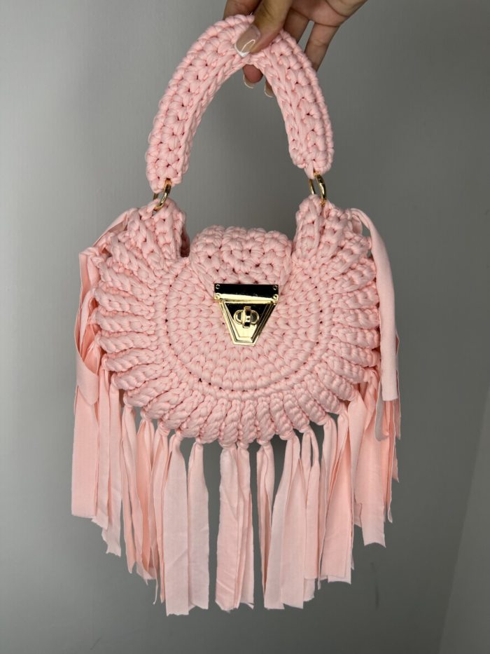 Crochet Circle Bag With Tassel Detail