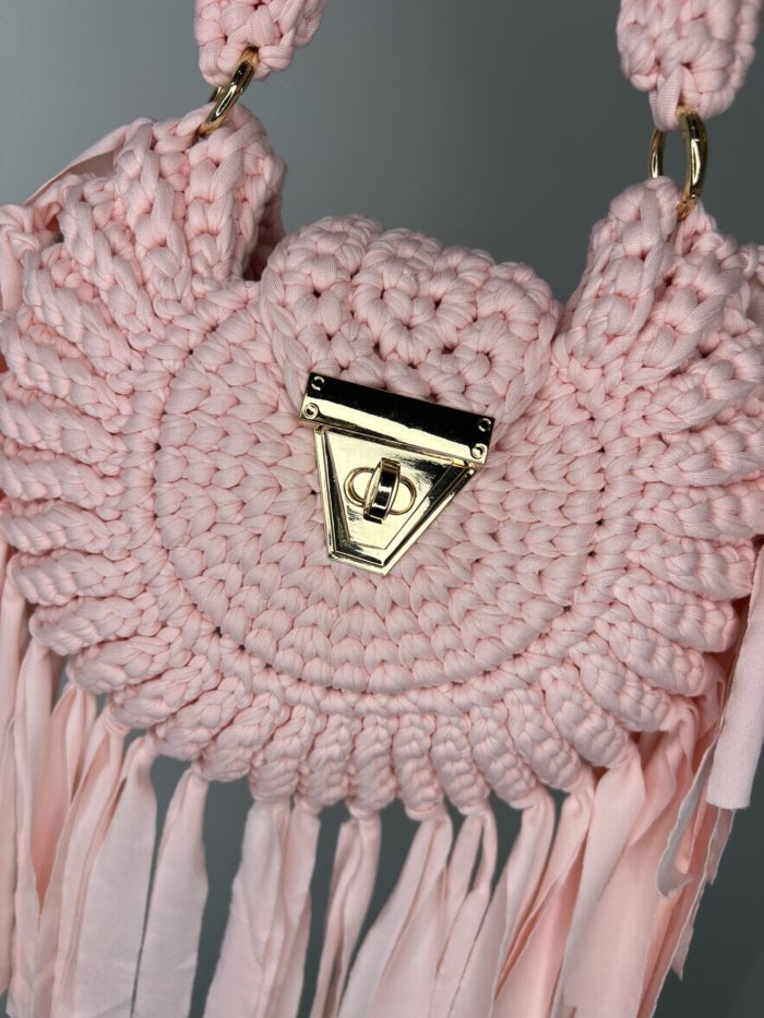 Crochet Circle Bag With Tassel Detail - Image 4