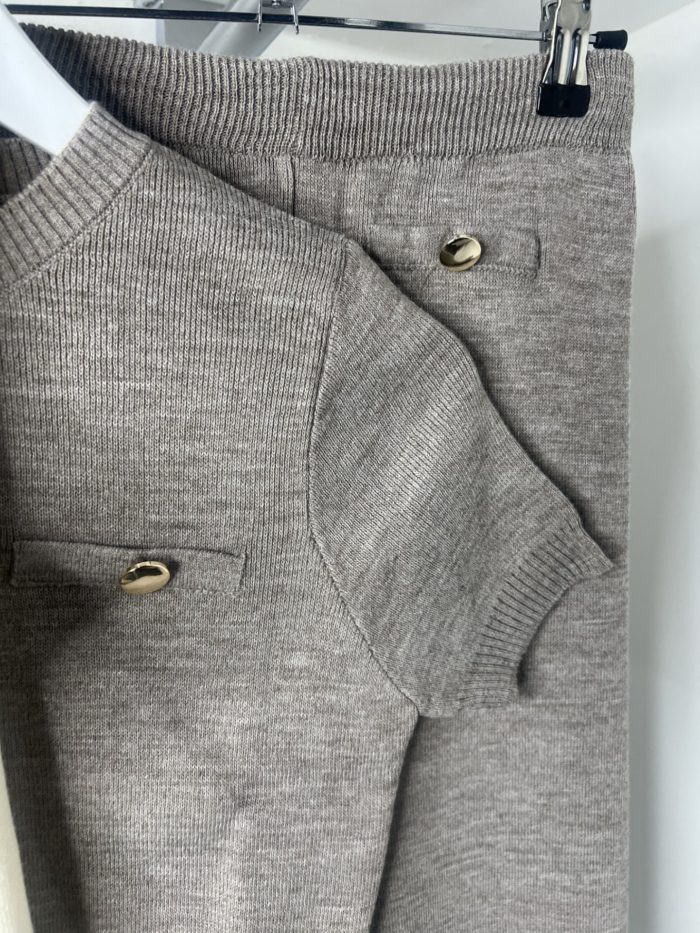 Short Sleeve Gold Button Detail Co-ord - Image 5