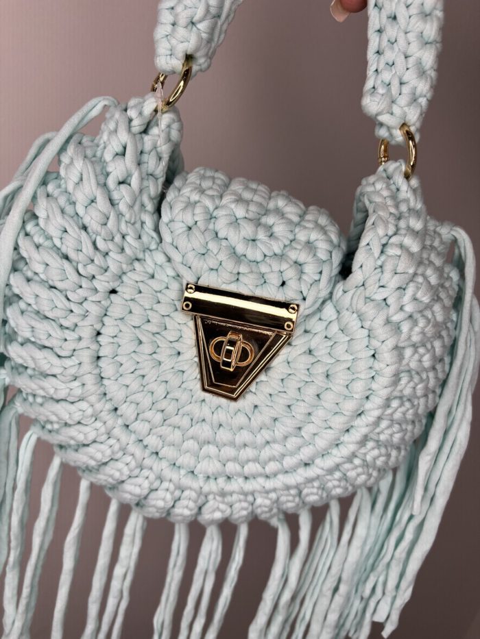 Crochet Circle Bag With Tassel Detail - Image 5