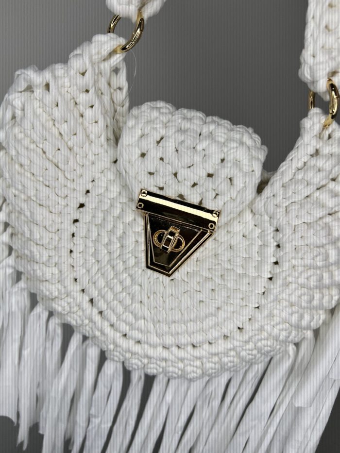 Crochet Circle Bag With Tassel Detail - Image 6