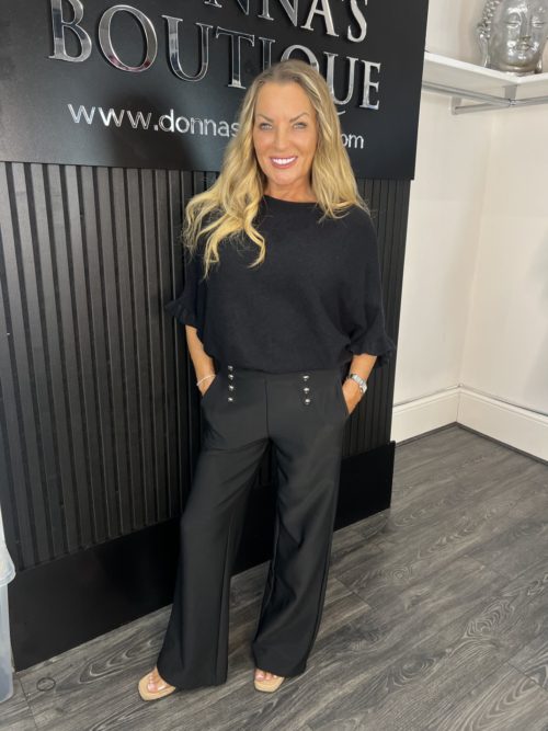 frill cuff top black donna