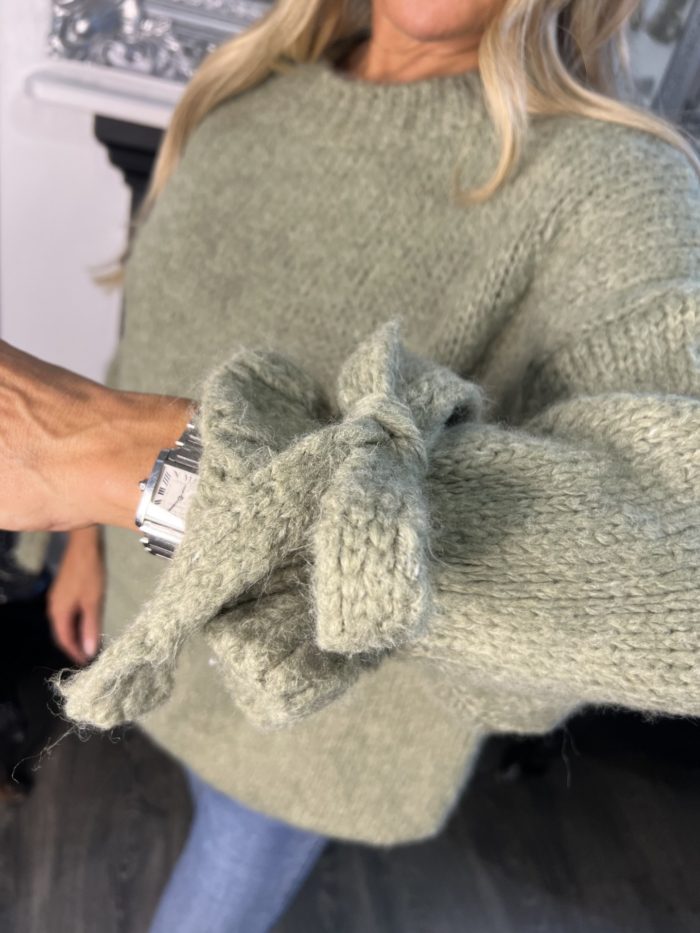 Tie Cuff Knitted Jumper - Image 2