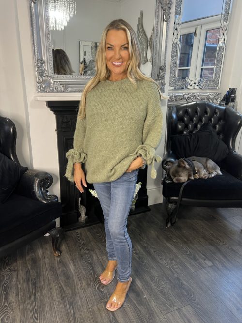 khaki bow wrst donna