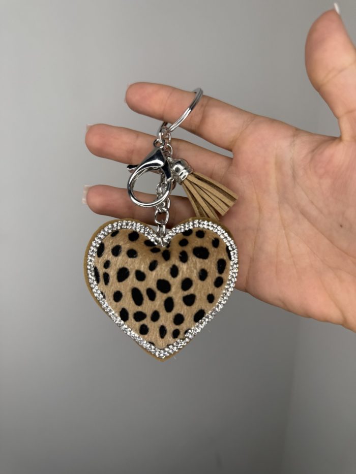 Leopard Heart Keychain