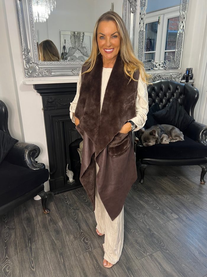 reverisble waistcoat furry