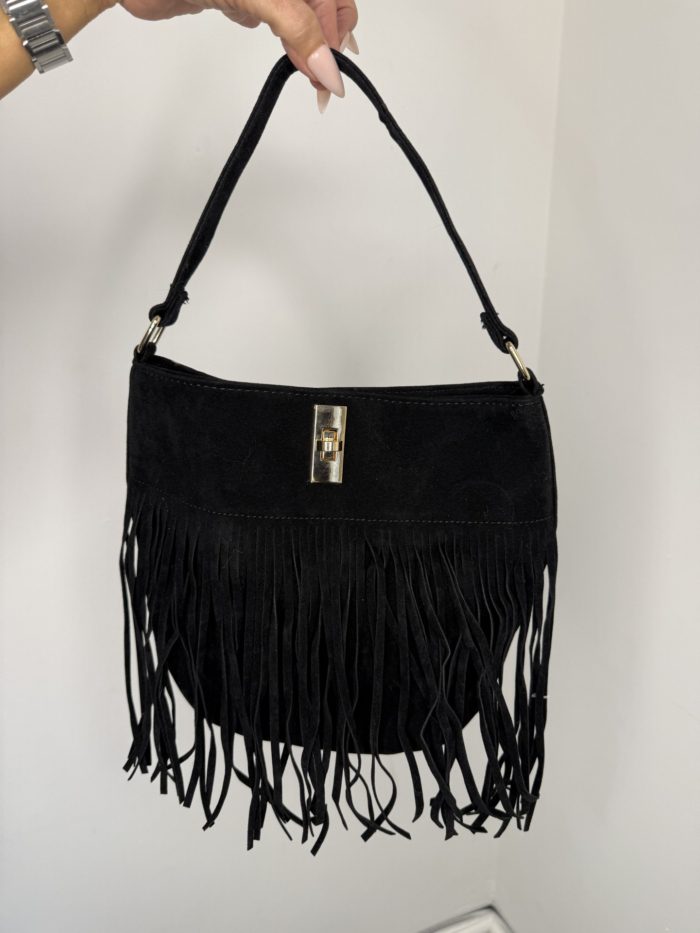 Suede Tassel Detail Tote Bag
