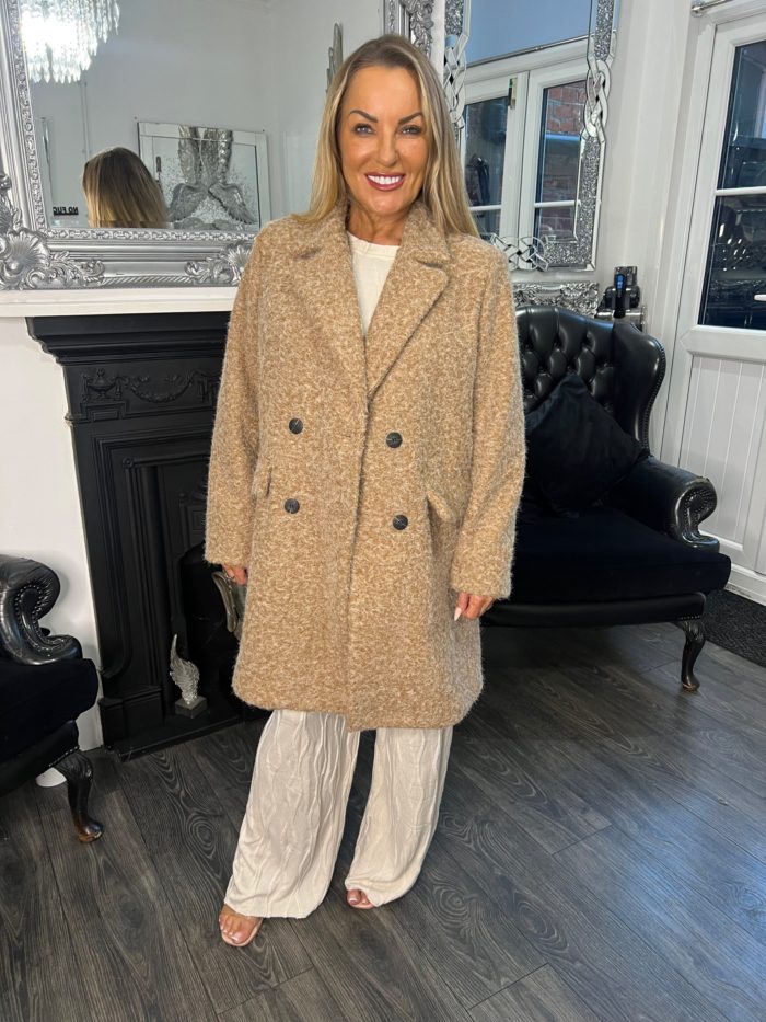 Wool Blend Double Breasted Overcoat - Image 2