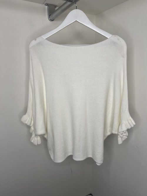 white frill cuff top