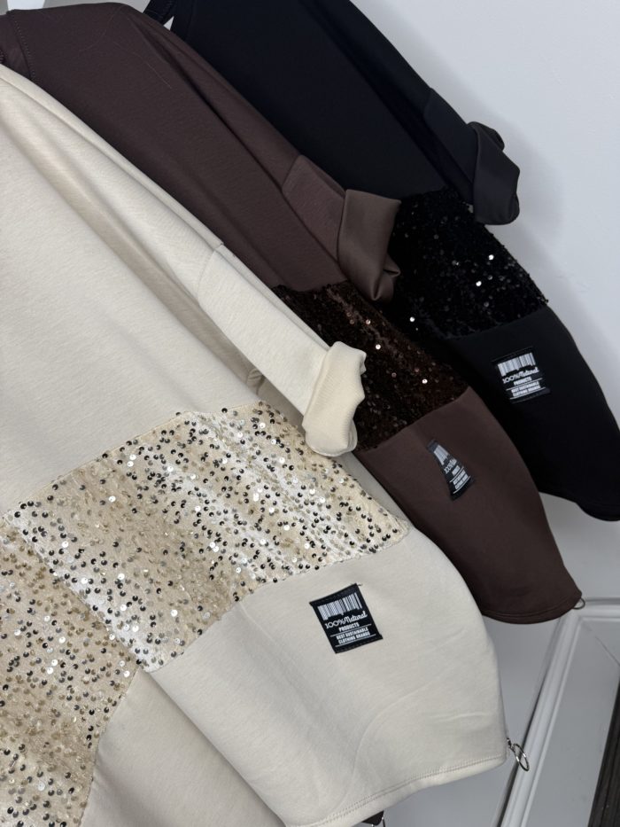 Oversized Jumper With Sequin Stripe Detail - Image 2
