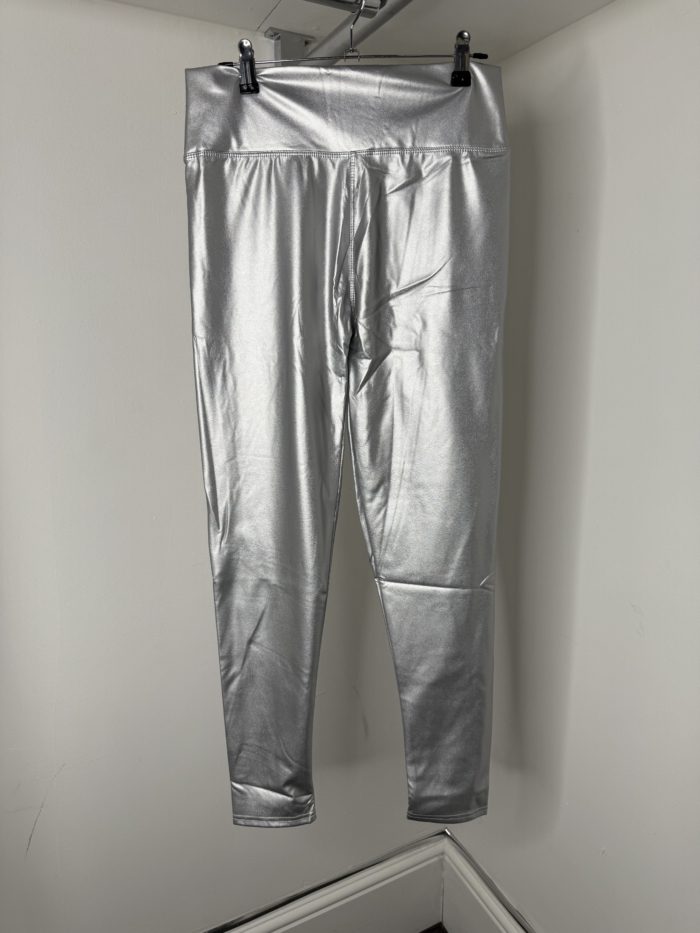 Silver Leather Leggings