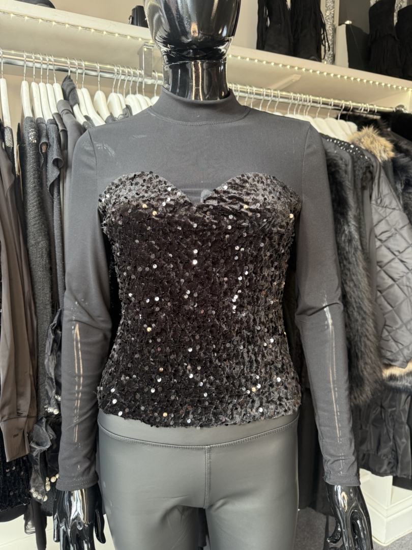 Sheer Sleeve Bustier Style Top - Image 2