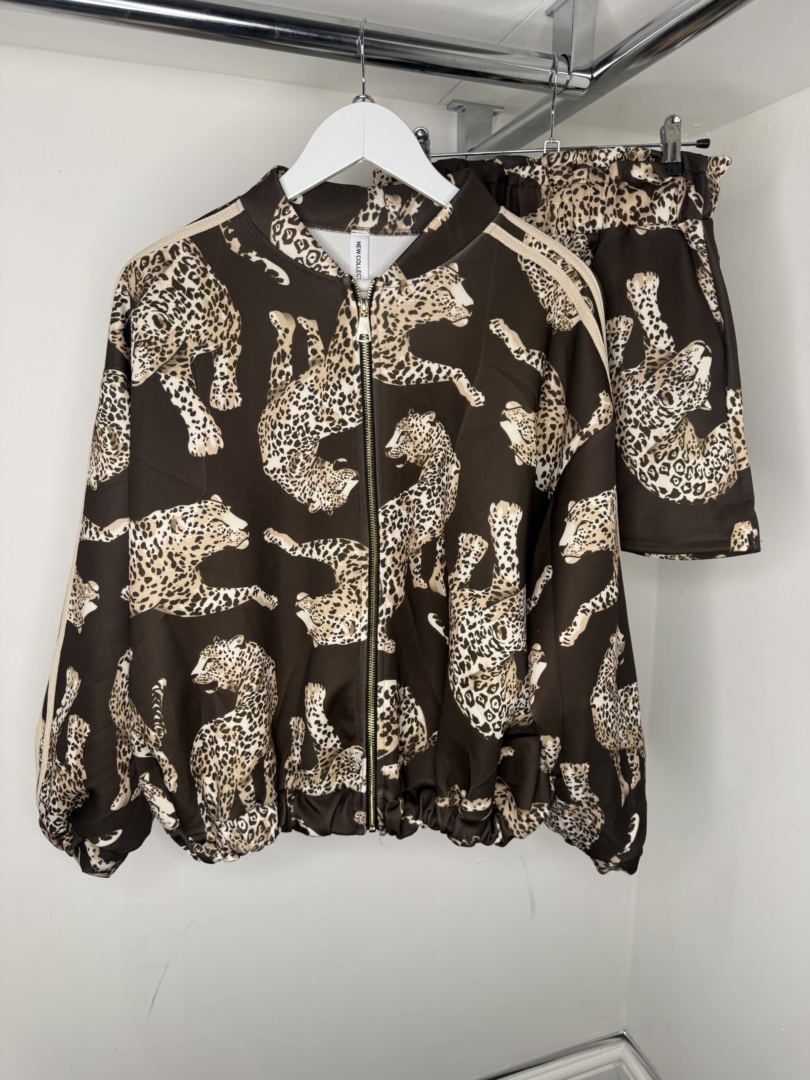 Animal Print Bomber Jacket And Short Co-ord - Image 2