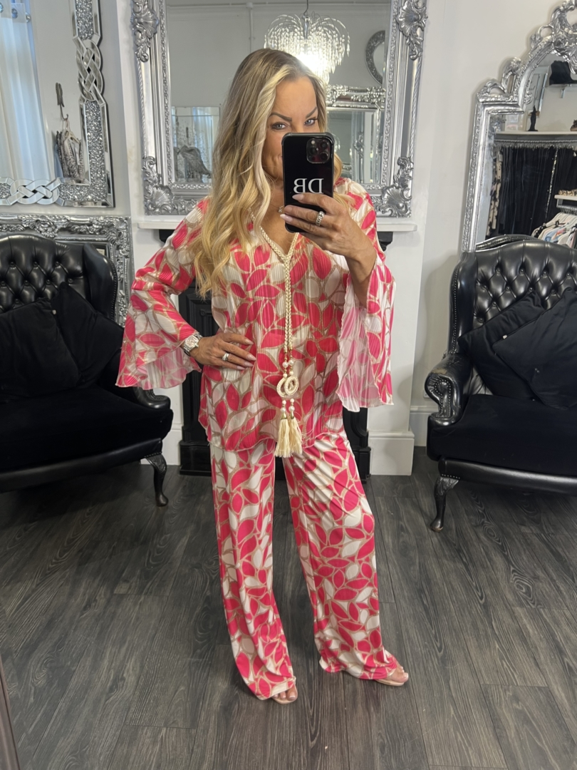 Chiffon Tunic Top and Lycra Based Trouser Set - Image 2