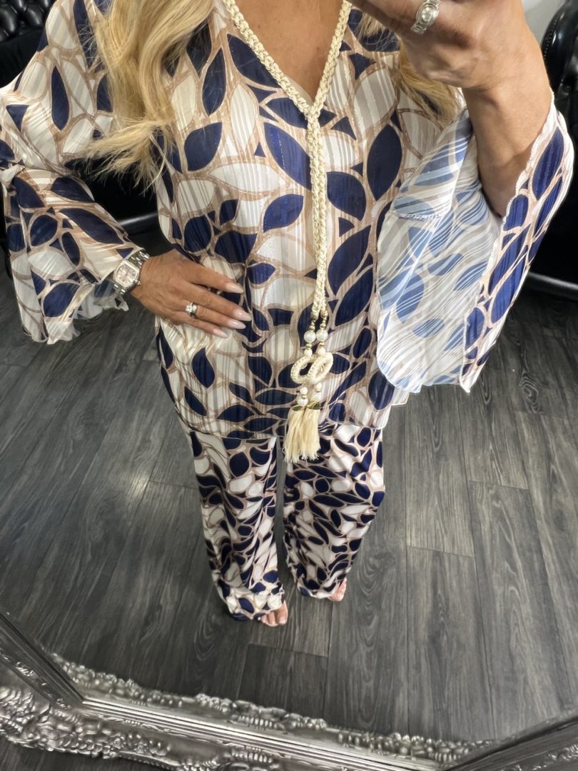 Chiffon Tunic Top and Lycra Based Trouser Set - Image 5