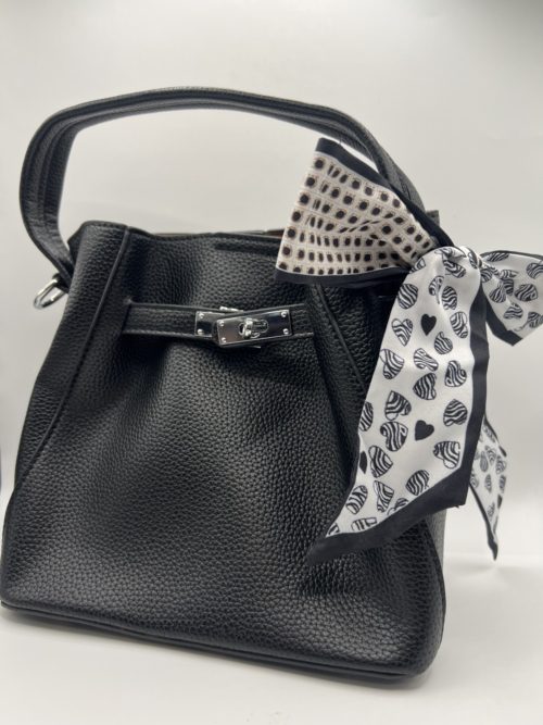 black h bag w scarf