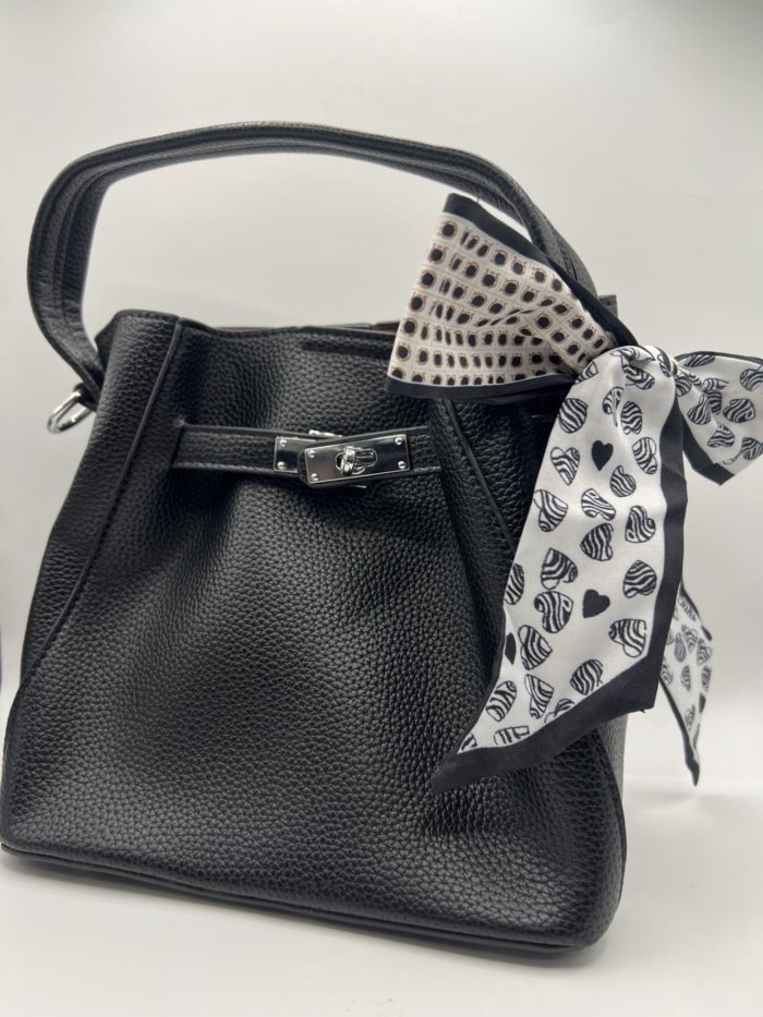black h bag w scarf