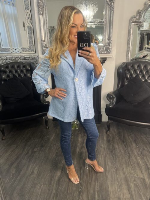 blue lace blazer