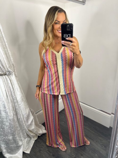 pink zig zag coord