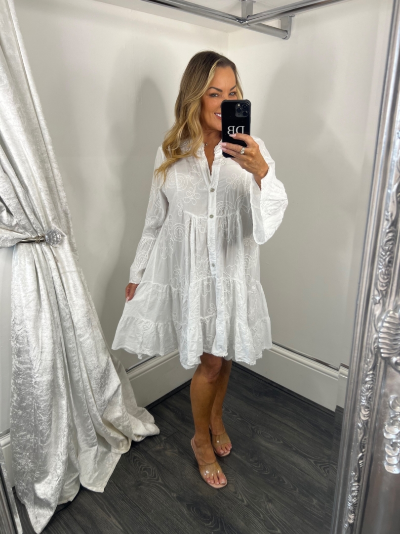 Embroidered Detail Tunic Dresses - Image 3