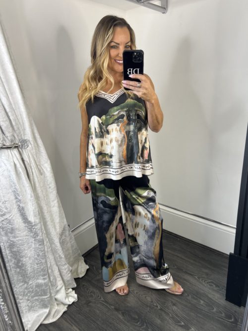 BLAQCK SATIN VIE COORD