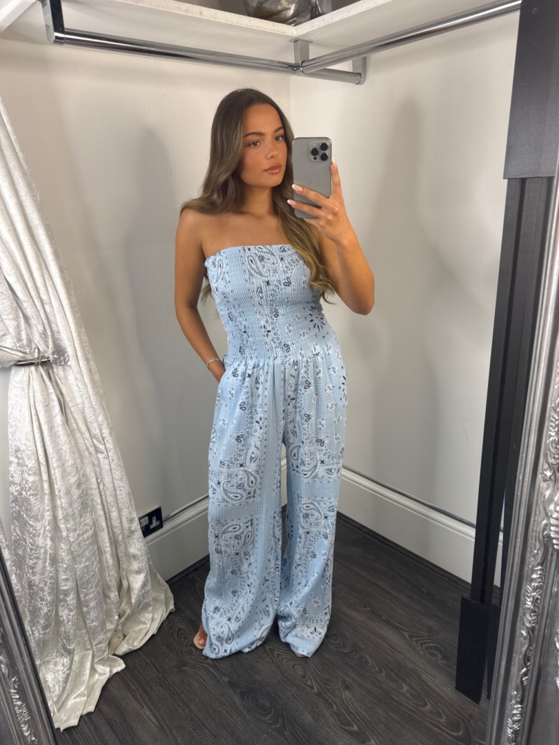 Cheesecloth Elasticated Waist Jumpsuit With Pockets - Image 3