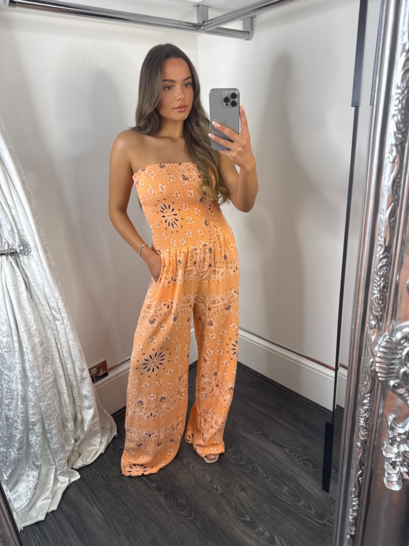 Cheesecloth Elasticated Waist Jumpsuit With Pockets - Image 2