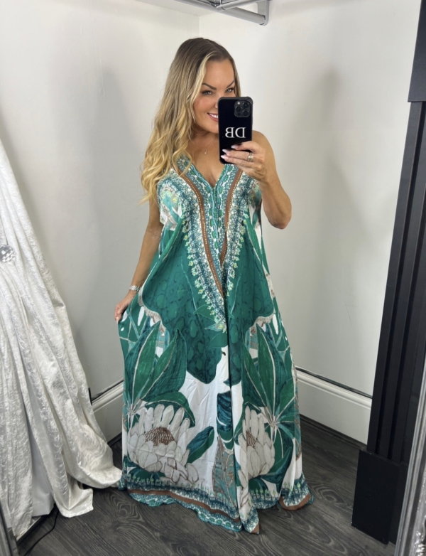 GREEEN BUTTERDFLY DRESS