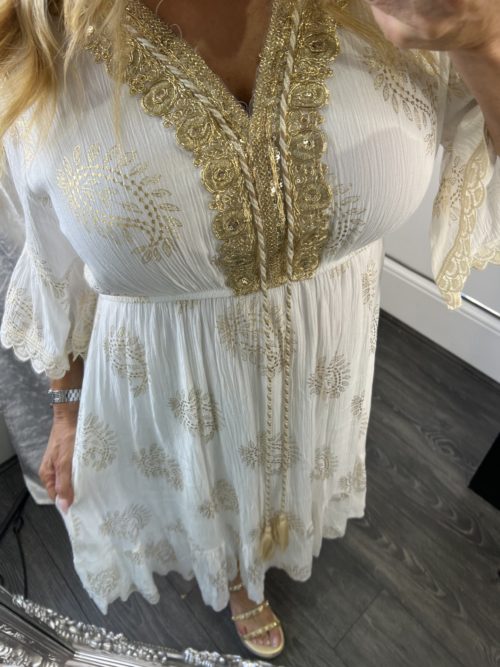 white gold cute dress 2