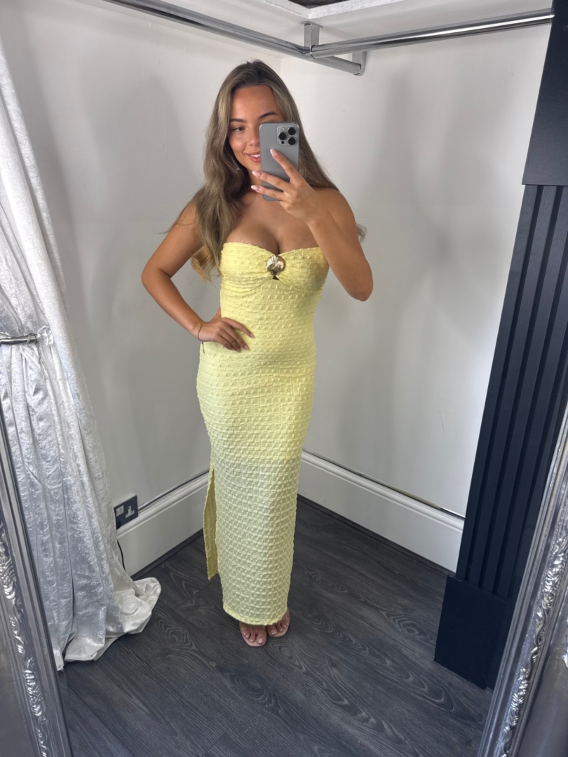 Gold Sea Shell Bandeau Long Dress - Image 2