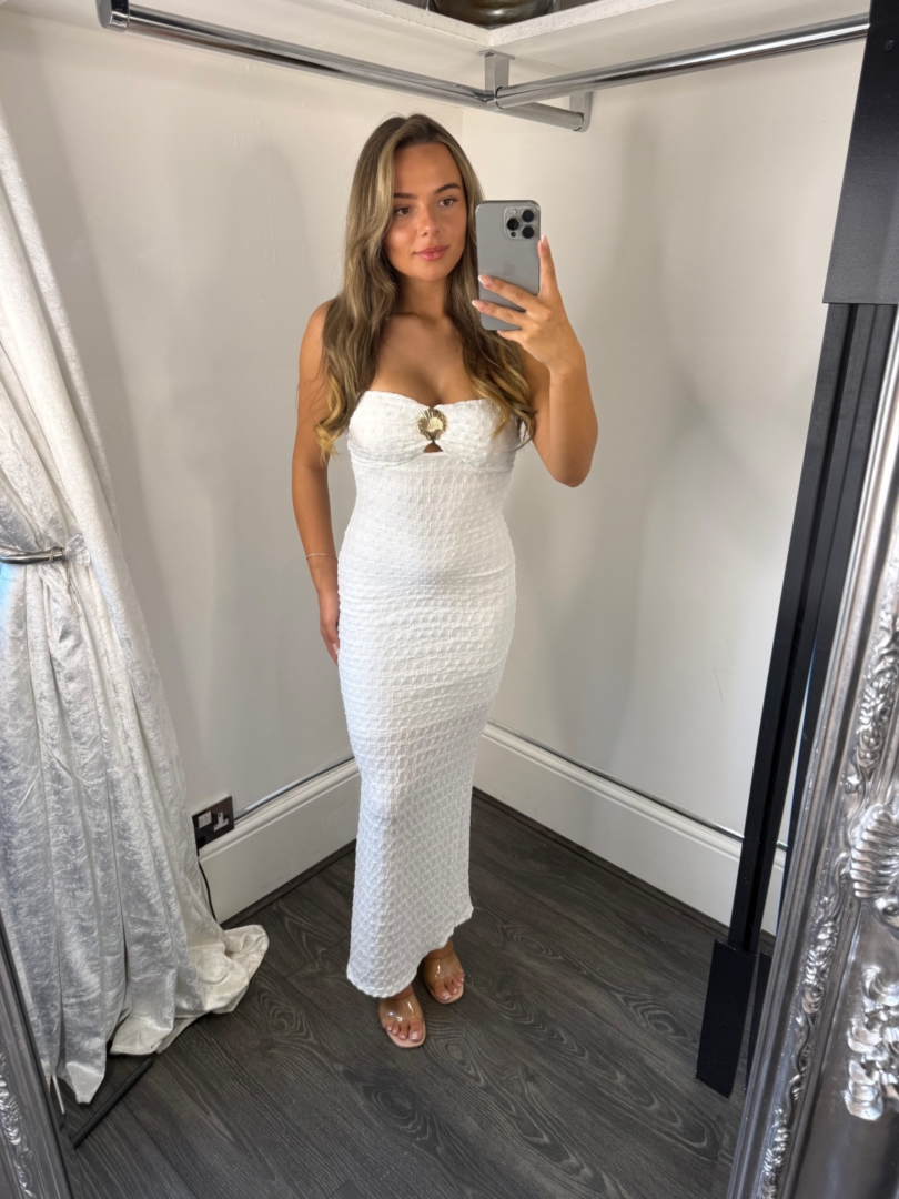 Gold Sea Shell Bandeau Long Dress - Image 3