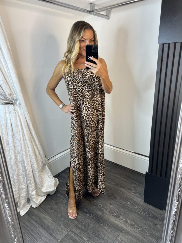leopard spag strap