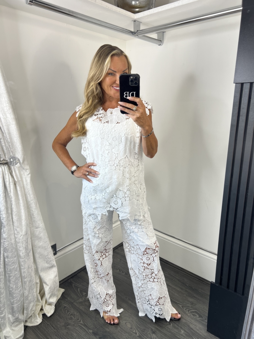 Lace Tank Top & Wide Leg Set - Image 2