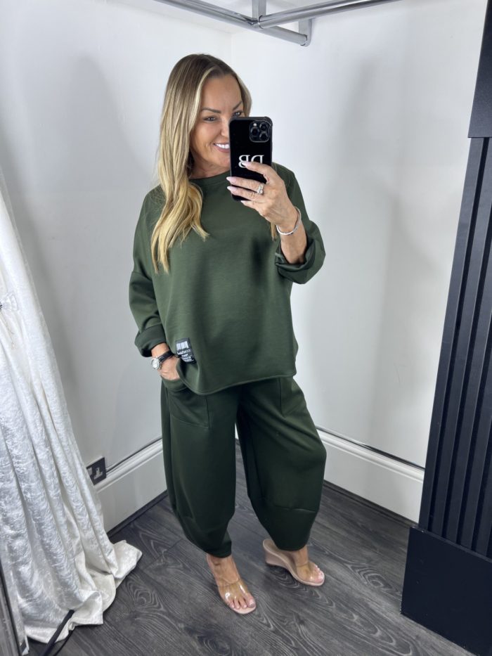 khaki scuba loungeset